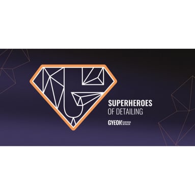 Banner pe perete Gyeon Banner / Certified Detailer Superheroes of Detailing 200x90 cm