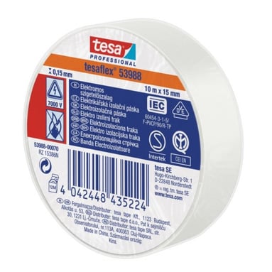 Banda izolatoare Tesa 53988 PVC 15/10 alb