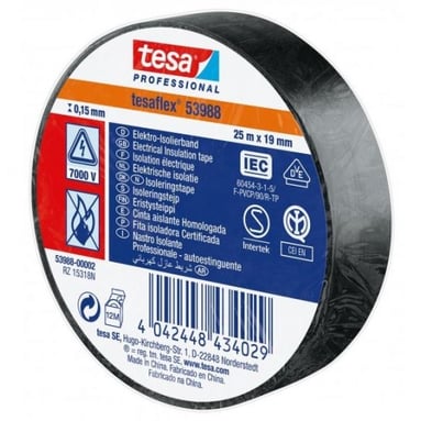 Banda izolatoare Tesa 53988 PVC 19/20 neagra