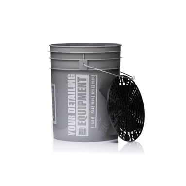 Găleată de detailing cu sită Work Stuff Detailing Bucket Grey Wheels + Separator Black