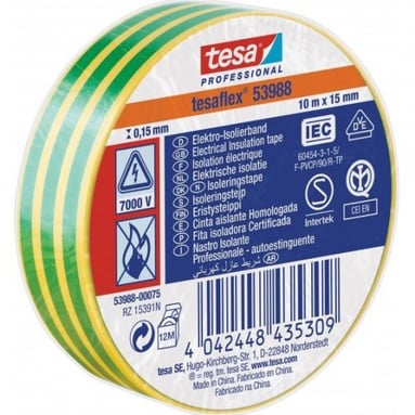 Banda izolatoare Tesa 53988 PVC 19/20 galben-verde