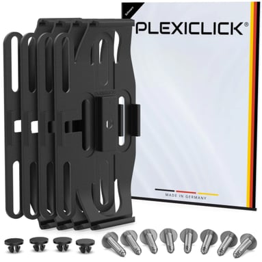 Suport negru pentru plăcuță de înmatriculare Plexiclick V1 Black (110 mm)