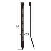 Legături de cablu 150 x 7,6 mm (100 buc.)