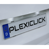 Suport negru pentru plăcuță de înmatriculare Plexiclick V1 Black (110 mm)